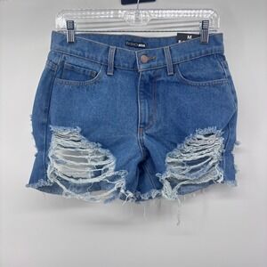 Fashion Nova Blue Distressed Jean Shorts